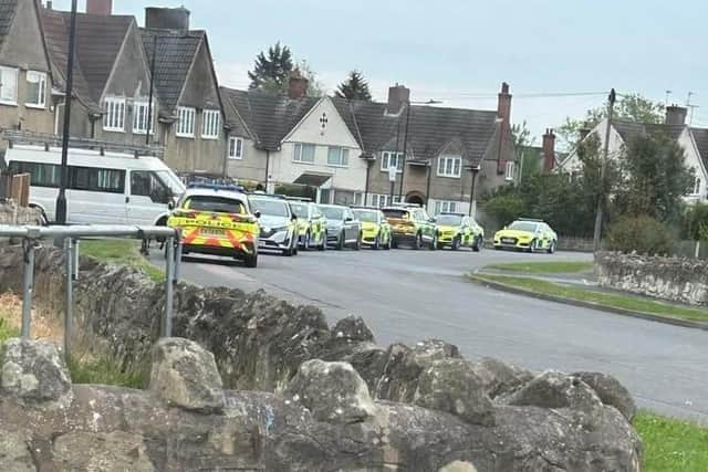 Emergency vehicles flocked to the scene.