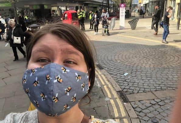 Reporter Laura Andrew - in the town centre.