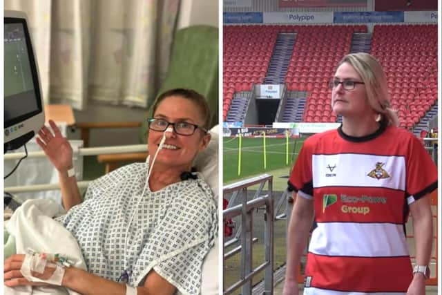 Doncaster Rovers employee Clare Bailey is battling back to health after undergoing a life saving heart transplant.