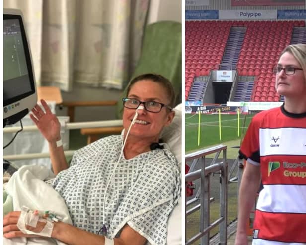 Doncaster Rovers employee Clare Bailey is battling back to health after undergoing a life saving heart transplant.