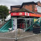 The Post Office and general store has been badly damaged after a car ploughed into it in the early hours.
