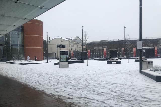 Trafford Way outside Doncaster Station today