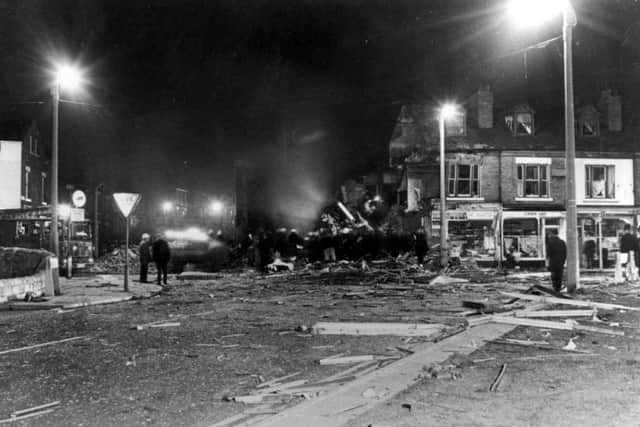 The area resembled a war zone after the explosion in November 1973.