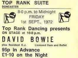 A ticket stub for the September 1972 concert.
