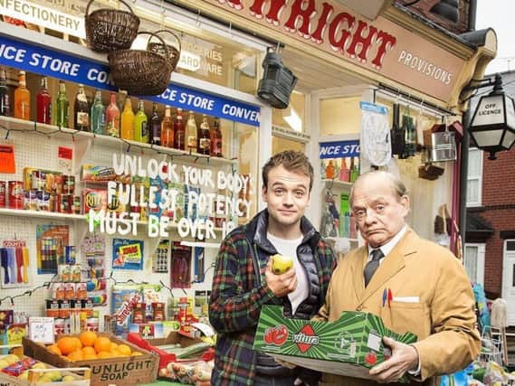 Sir David Jason and James Baxter in Still Open All Hours.