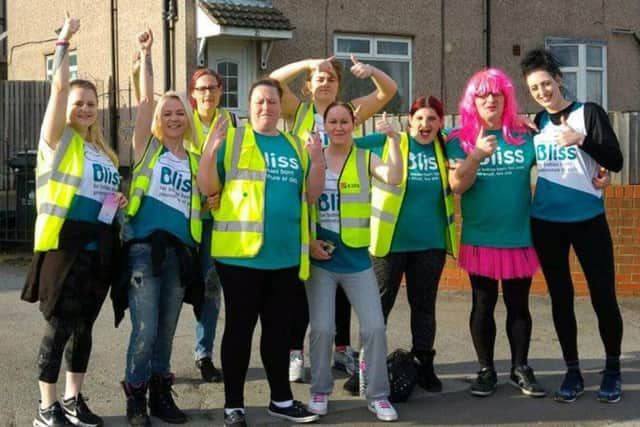 Sharon with friends and family on the charity walk