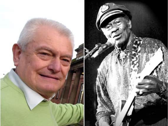 Doncaster community campaigner Ray Nortrop and late rock 'n' roll star Chuck Berry.