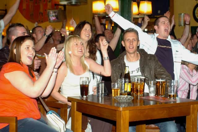 Those unable to make it to Wales watched the game in pubs in Doncaster.