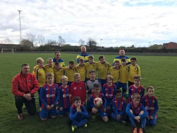 Kids played a fundraising football match on Saturday for the family of Susan Gravel
