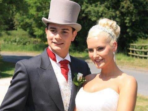 Fern with her husband Ryan on the couple's wedding day.