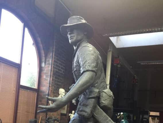 The memorial statue is being constructed in Hull