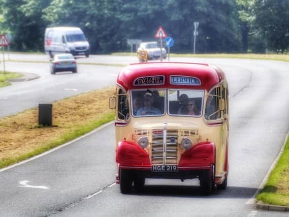 The Lerwick bound bus near Bawtry. (Photo: Mick Hickman).