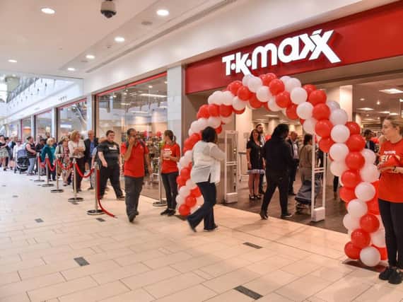 Shoppers queue to get a glimpse of the new TK Maxx store in Doncaster.