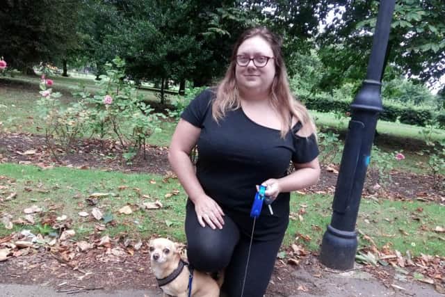 Carolyn Joyce with her dog Gismo