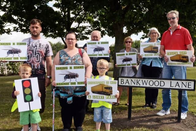 Rossington residents pictured protesting on Bankwood Lane