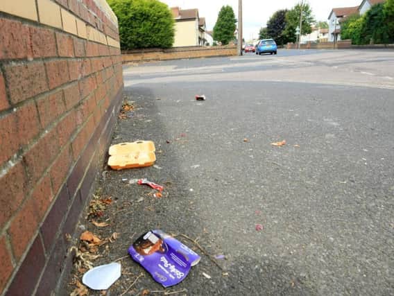 Litter on the streets of Stainforth