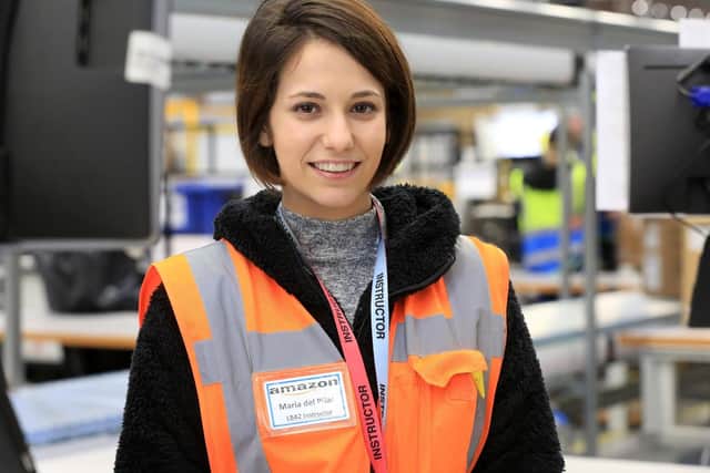 A tour of the Amazon base at Doncaster iPort as the Christmas rush begins to start. Pictured is  Instructor Maria Merino Martin. Picture: Chris Etchells