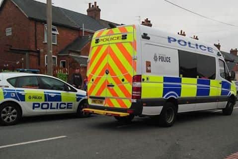 Police at the scene.