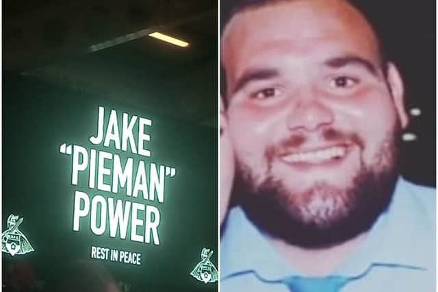 There was a unique tribute to Jake "Pieman" Power at the Keepmoat Stadium.