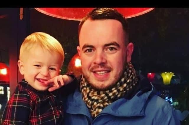 Scott Richardson with his son Harry.