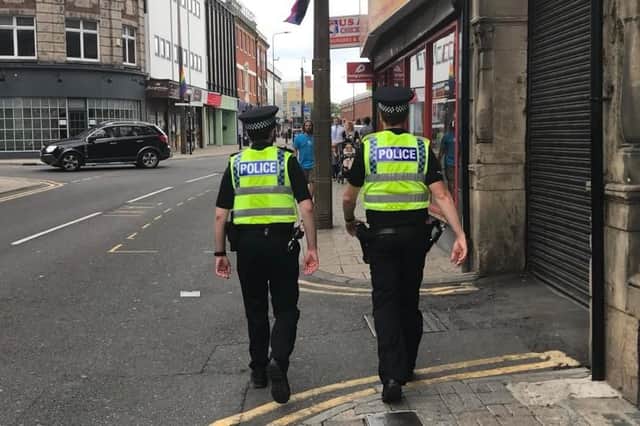 Police patrolling Doncaster town centre. Picture: George Torr