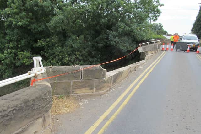Police are investigating this damage to a bridge between Stainforth and Fishlake.