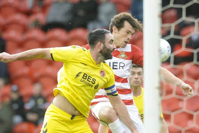 John Marquis heads wide against Fleetwood Town. Picture: Dean Atkins