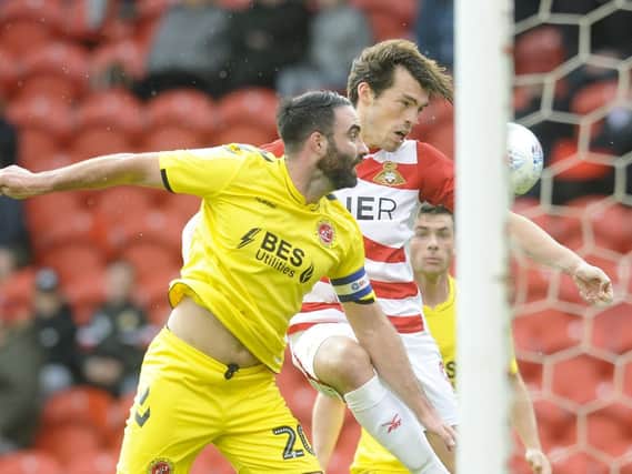 John Marquis heads wide against Fleetwood Town. Picture: Dean Atkins