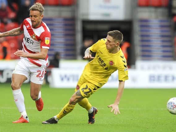James Coppinger in action against Fleetwood Town