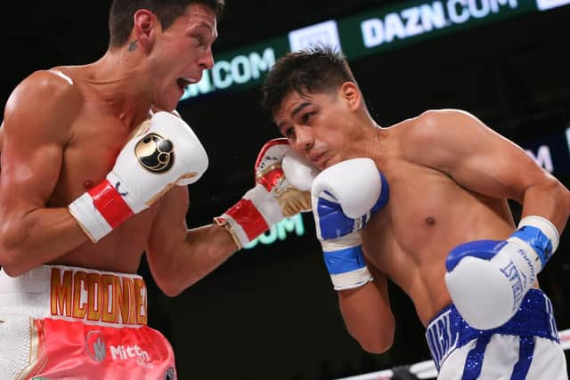 Gavin McDonnell in action against Daniel Roman. Picture: Ed Mulholland/Matchroom Boxing USA