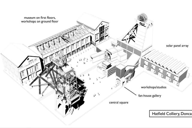 An architects drawing of how the proposed Hatfield Main Heritage Trust heritage centre could look