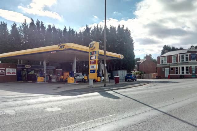 The petrol station on Doncaster Road, Mexborough, on the site where Leslie Hawthorn, dad of Britain's first Formula One world champion Mike Hawthorne, had his garage.