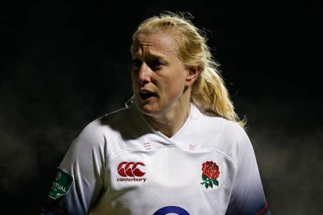 Tamara Taylor in action for England