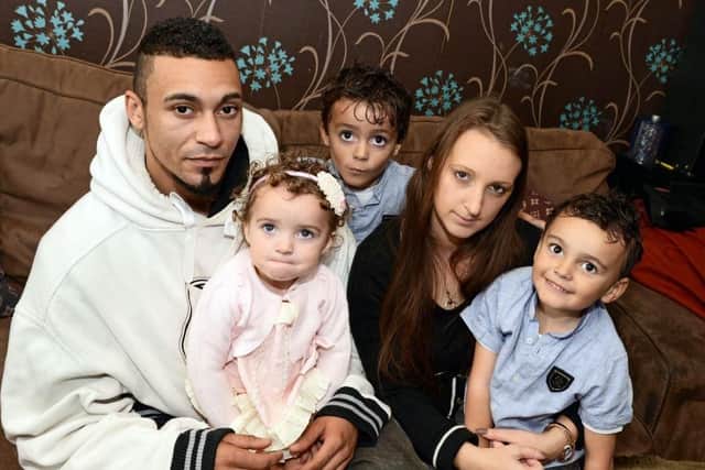 Christopher Williams, his partner Louise and their three children