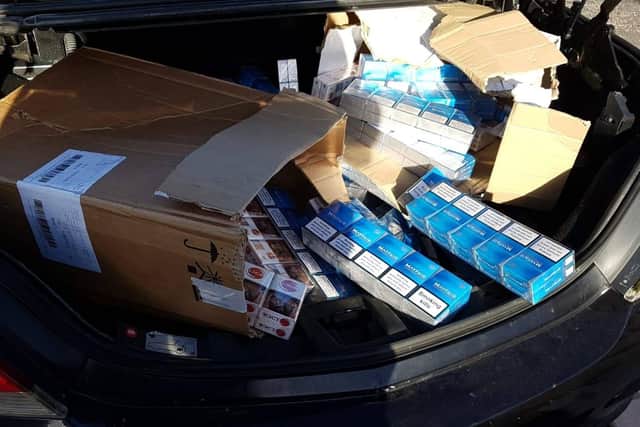 Illegal cigarettes found in the back of a car abandoned in Doncaster