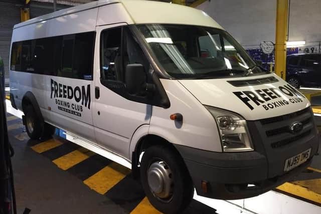 The minibus stolen from Freedom Boxing Club in Lindholme