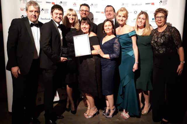 Doncaster Chamber team and partners collect the national award for campaigning for Doncasters University Technical College
