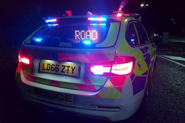 Police car at the scene.