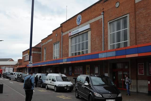 Taxis outside Doncaster train station