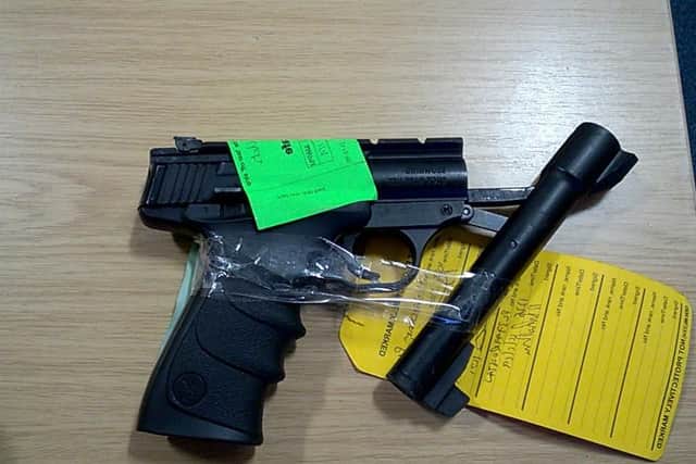 One of the firearms seized in raids in Doncaster last week