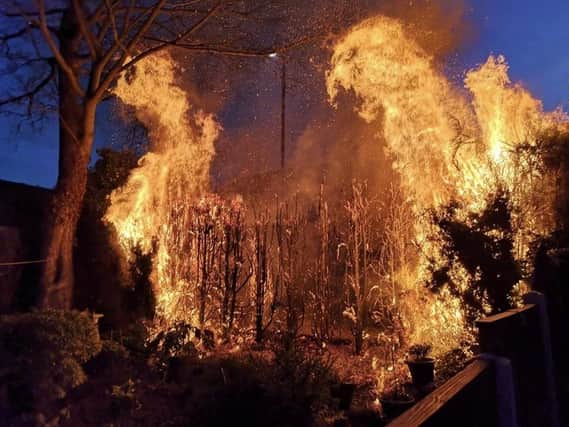 The fire which broke out behind Brockhole Close, Cantley