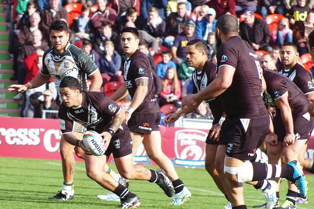 New Zealand v the Cook Islands at the Keepmoat Stadium in 2013.