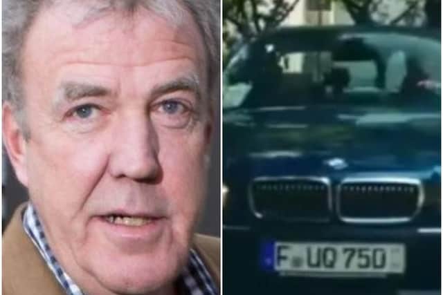 Jeremy Clarkson was filmed driving in China with a number plate which read FU Q. (Photo: The Grand Tour/Amazon Prime).