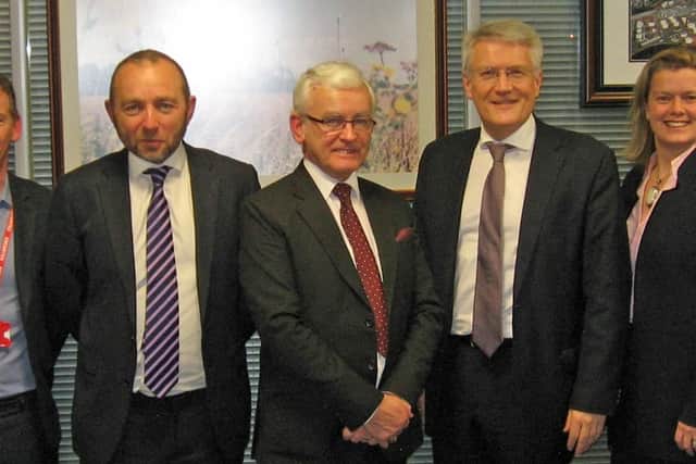 Rail Minister Andrew Jones (fourth from right above) aims for better Humber rail services