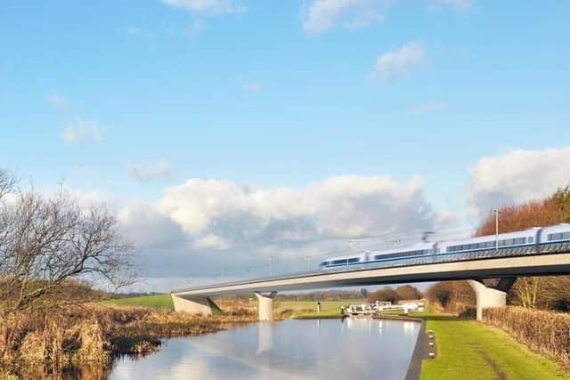An artist's impression of how HS2 could look