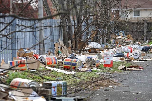 The site of the former Benbow pub, which has now turned into a fly-tipping hot spot. Picture: Marie Caley/Doncaster Free Press