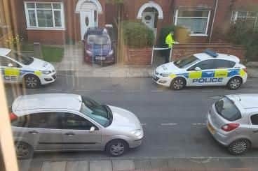 Police at the scene.