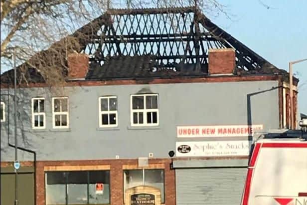 An investigation is due to begin after a fire broke out in a former Doncaster pub this morning