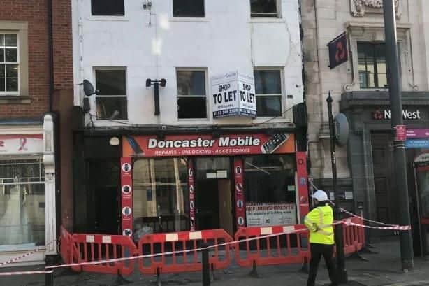 A fire broke out in a shop in Doncaster town centre this morning