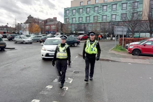 Police on patrol in Doncaster town centre